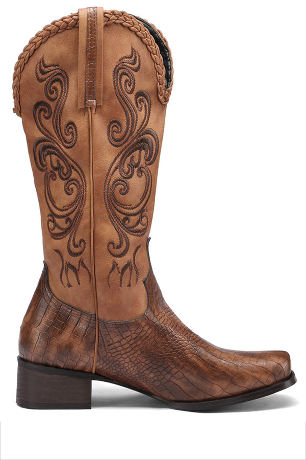 Embroidered Floral Vintage Boots