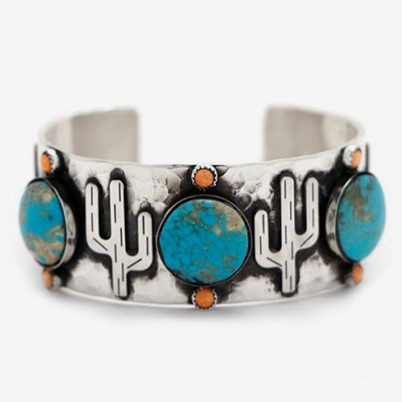 Ethnic Cactus Open Bracelet