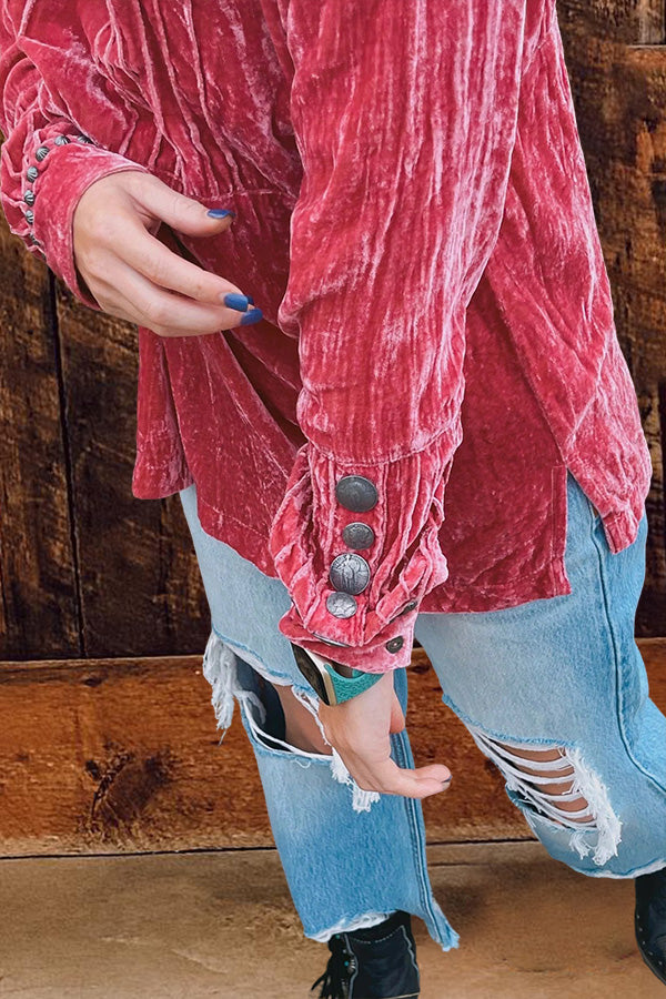 Cozy Pleated Velvet Top