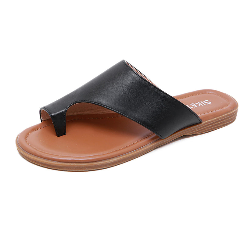 Casual Beach Solid Color Wild Flat Sandals