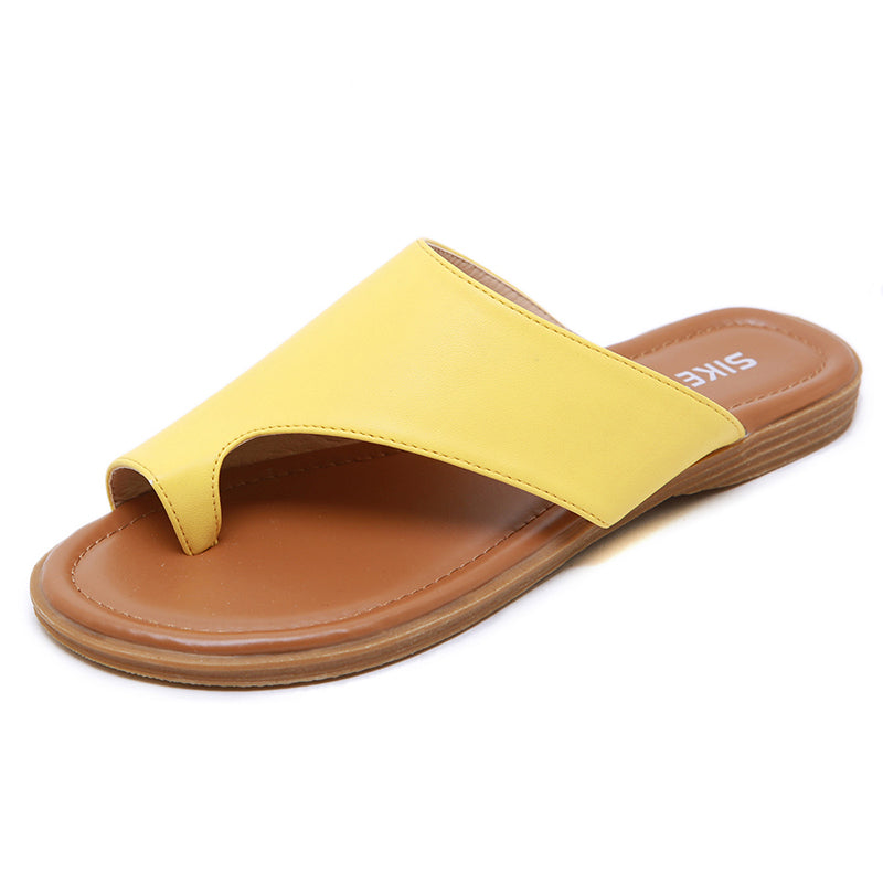 Casual Beach Solid Color Wild Flat Sandals