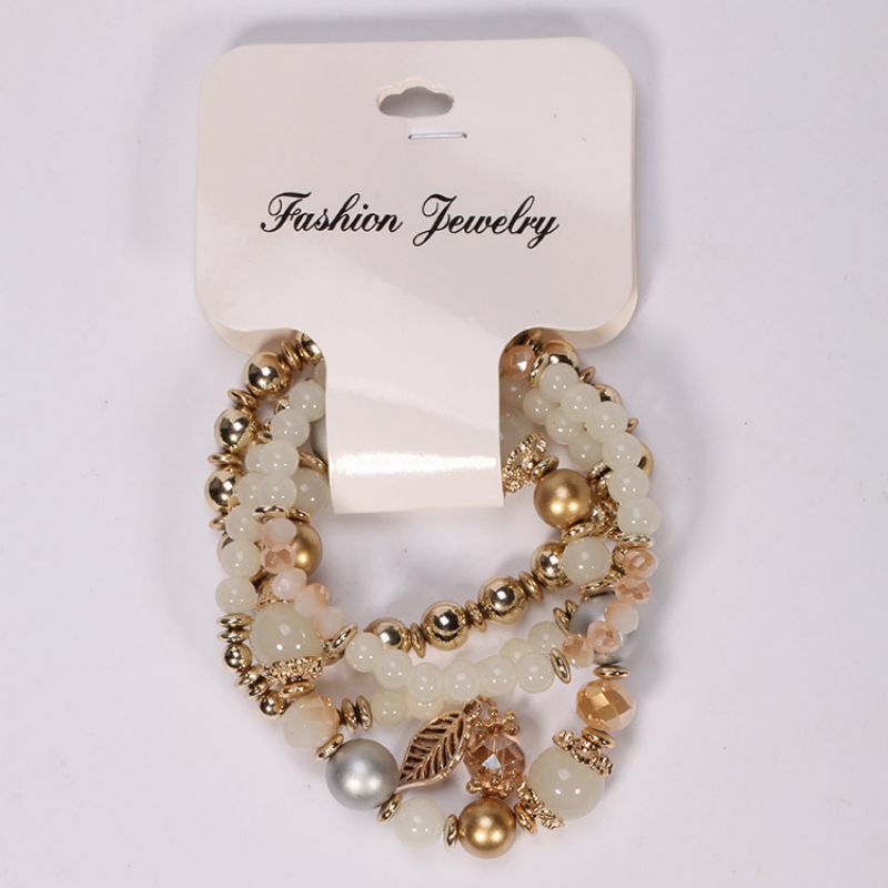 Bohemian Leaf Imitation Bodhi Beads Bracelet