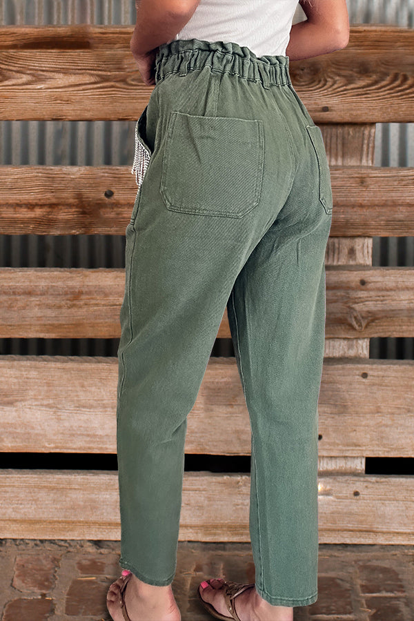Casual Rhinestone Fringe Pants