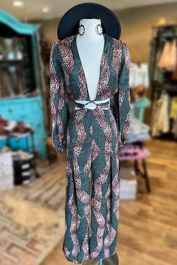 Sexy Animal Print Jumpsuit