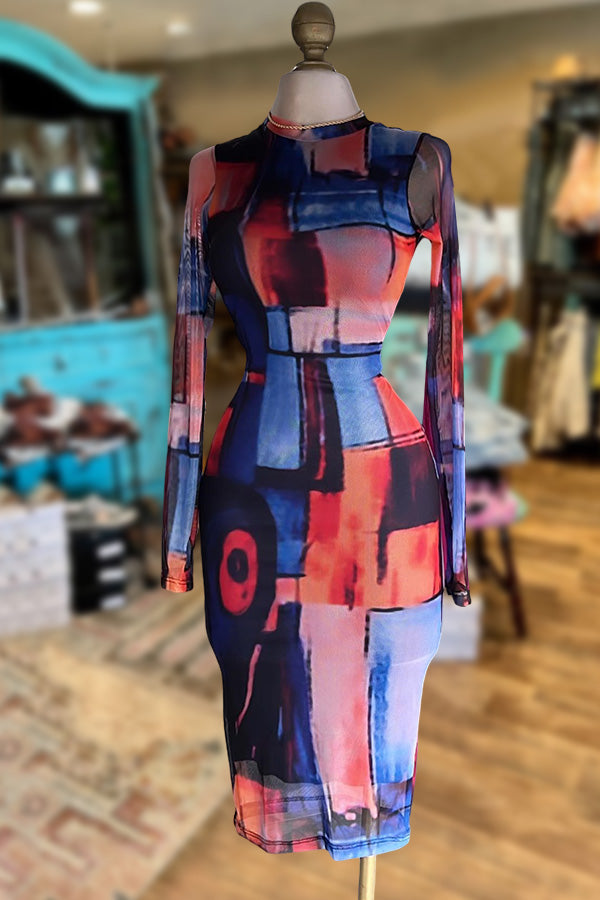 Sexy Slim Fit Printed Dress