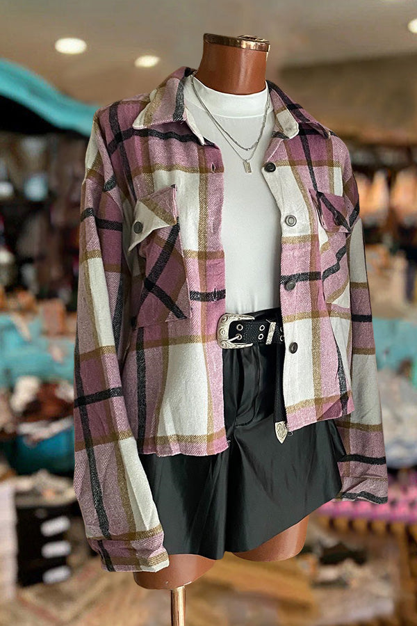 Casual Plaid Shirt Jacket