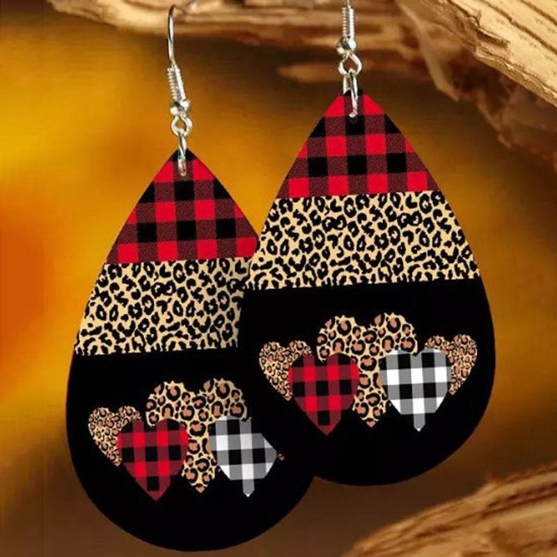 Chic Heart Leather Earrings