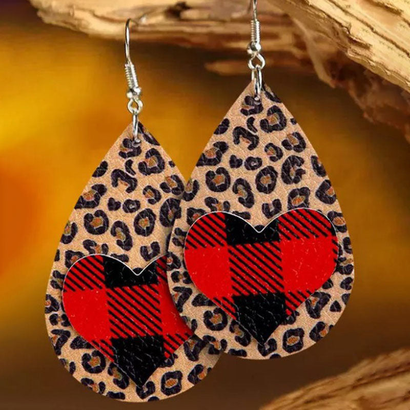 Chic Heart Leather Earrings