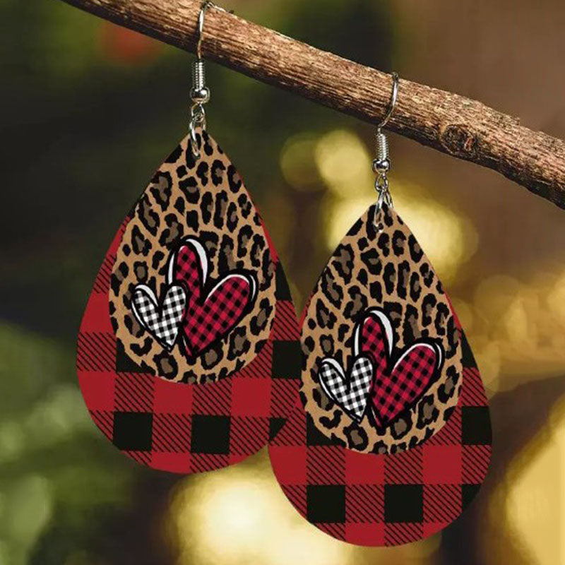 Chic Heart Leather Earrings