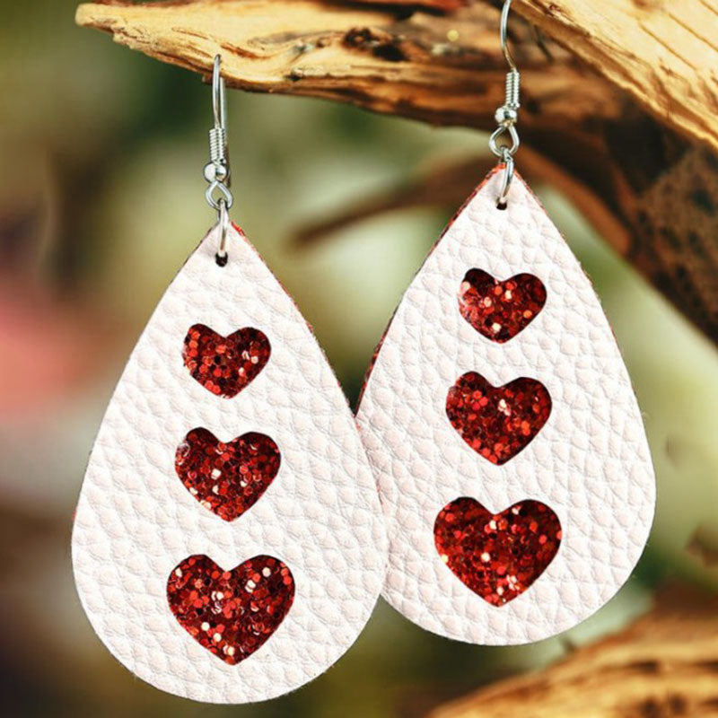 Chic Heart Leather Earrings