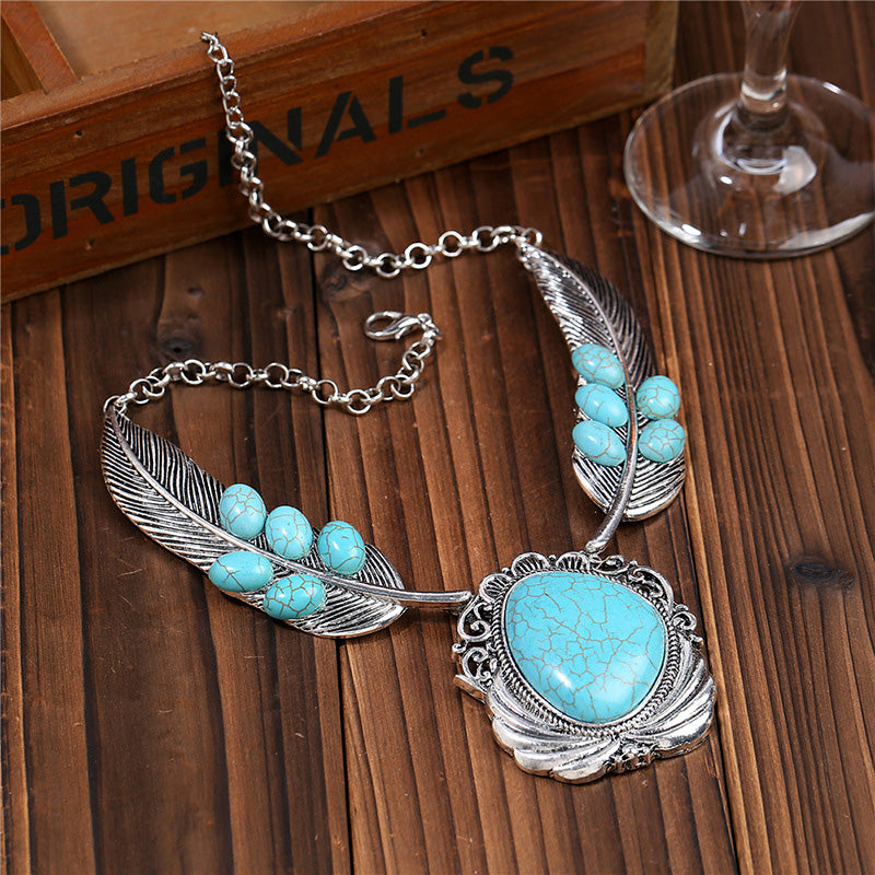 Feather Turquoise Necklace