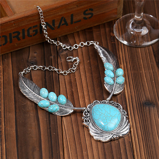 Feather Turquoise Necklace