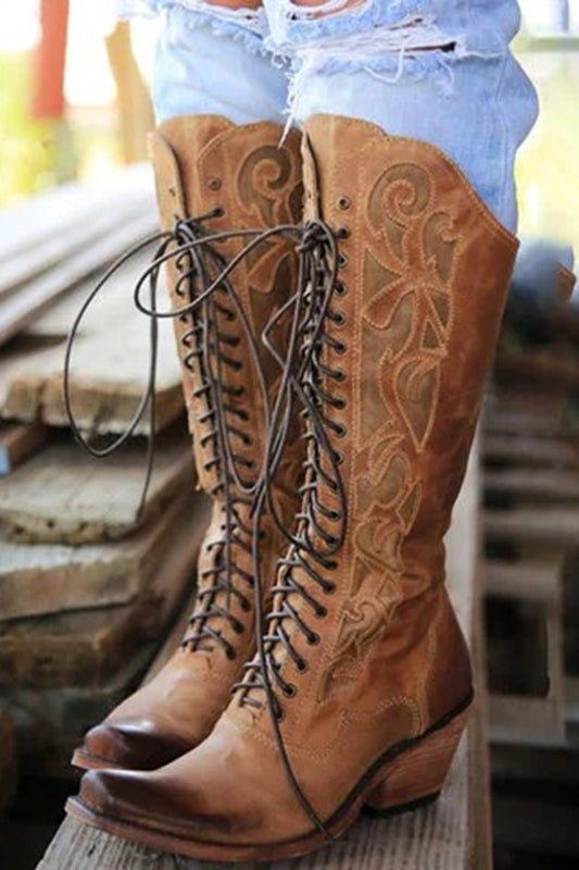 Cross-strap Mid-boots