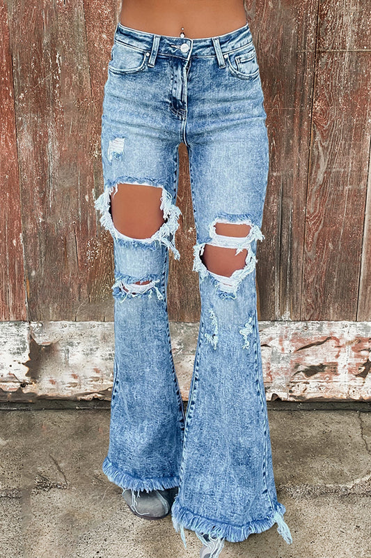 Distressed Flare Jeans