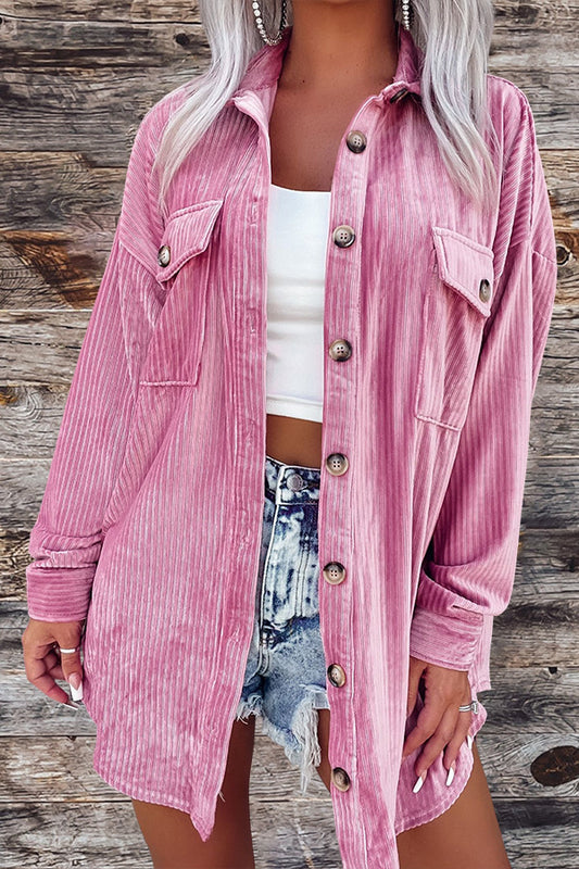 Oversized Fit Corduroy Shacket