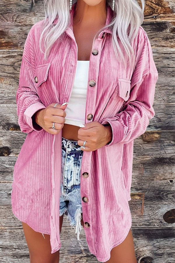 Oversized Fit Corduroy Shacket