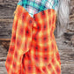 Colorblock Plaid Print Button Down Shirt