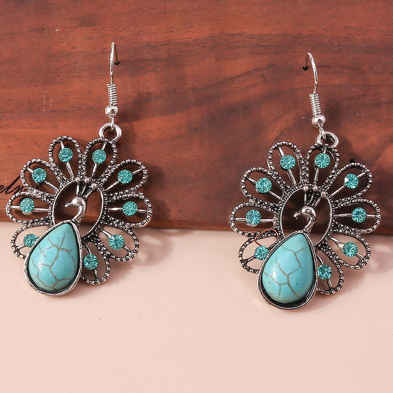 Ethnic Malachite Turquoise Earrings