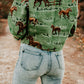 Western Print Lapel Jacket
