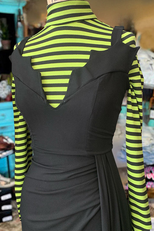Halloween Batwing Lapel Slit Dress