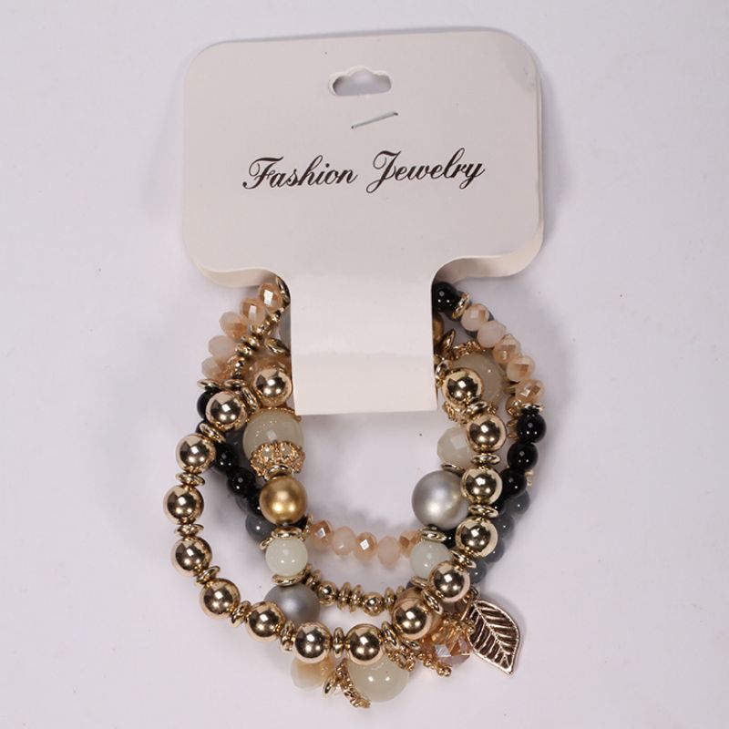 Bohemian Leaf Imitation Bodhi Beads Bracelet