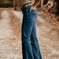 Vintage Washed Micro-Flare Jeans