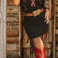 Beautiful Strapless Fringed Hem Dress