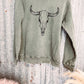 Bull Head Animal Print Vintage Sweatshirt