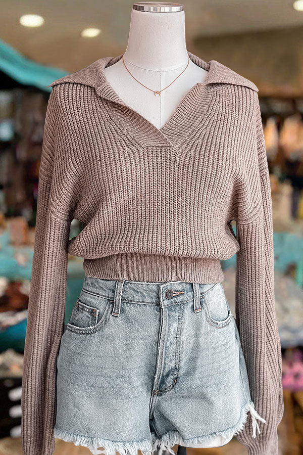 Casual Knitted V-Neck Top