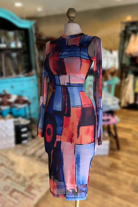 Sexy Slim Fit Printed Dress