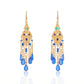 Peacock Blue Tassels Earrings