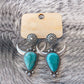 Boho Bullhead Flower Turquoise Earrings