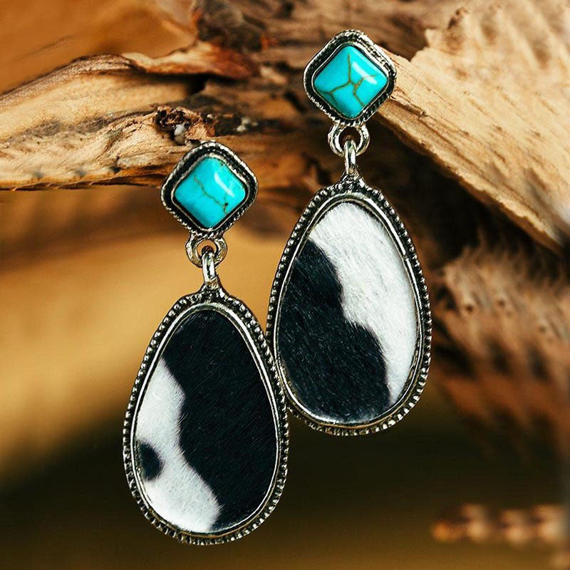 Cow Leopard Print Alloy Earrings