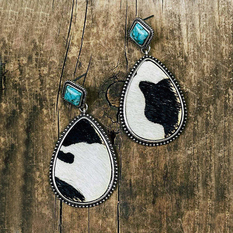 Cow Leopard Print Alloy Earrings