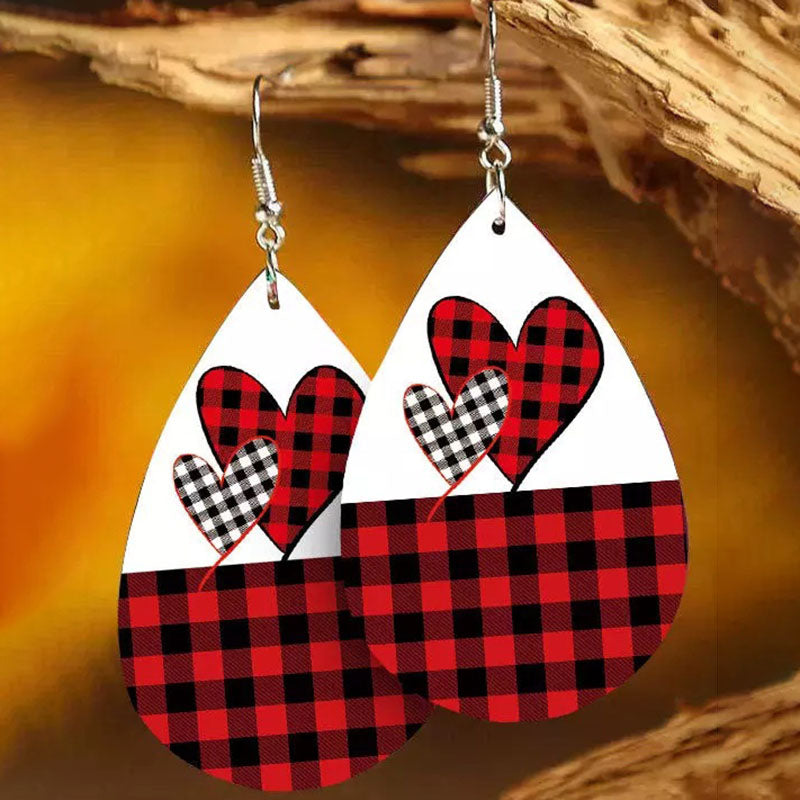 Classic Plaid Heart Earrings