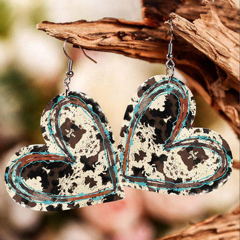 Leopard-print Leather Earrings
