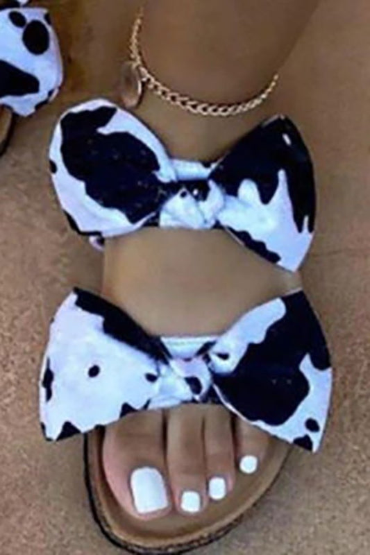 Casual Bow Cow Print Sandals